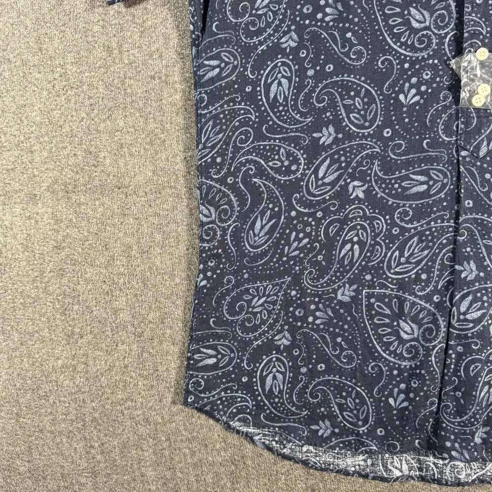 Polo Ralph Lauren Cambridge Shirt Mens Small Blue Paisley Linen Button Up